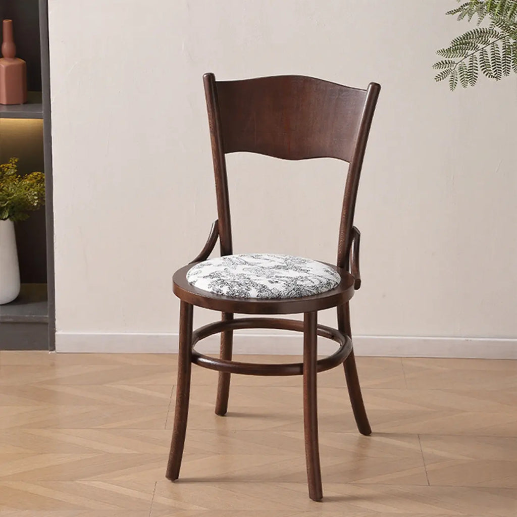 Mid-Century Modern Round Wood Dining Chair