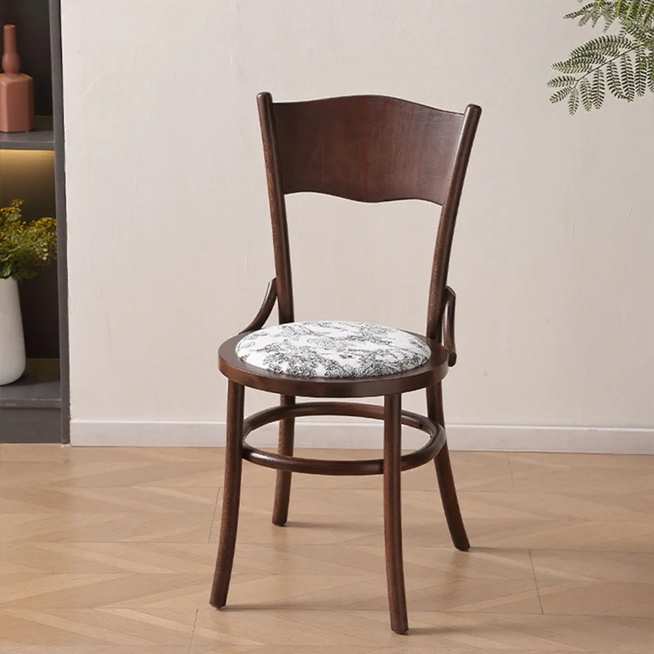 Mid-Century Modern Round Wood Dining Chair
