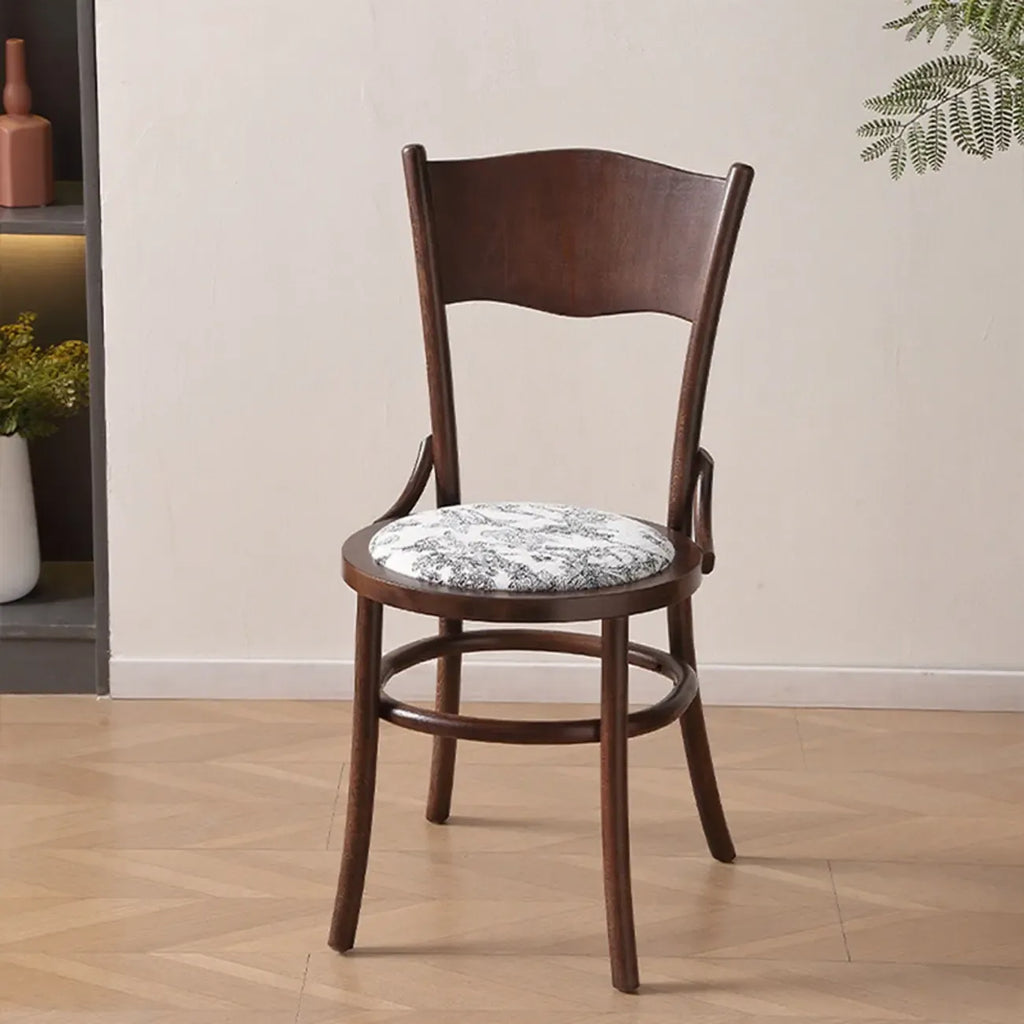 Mid-Century Modern Round Wood Dining Chair