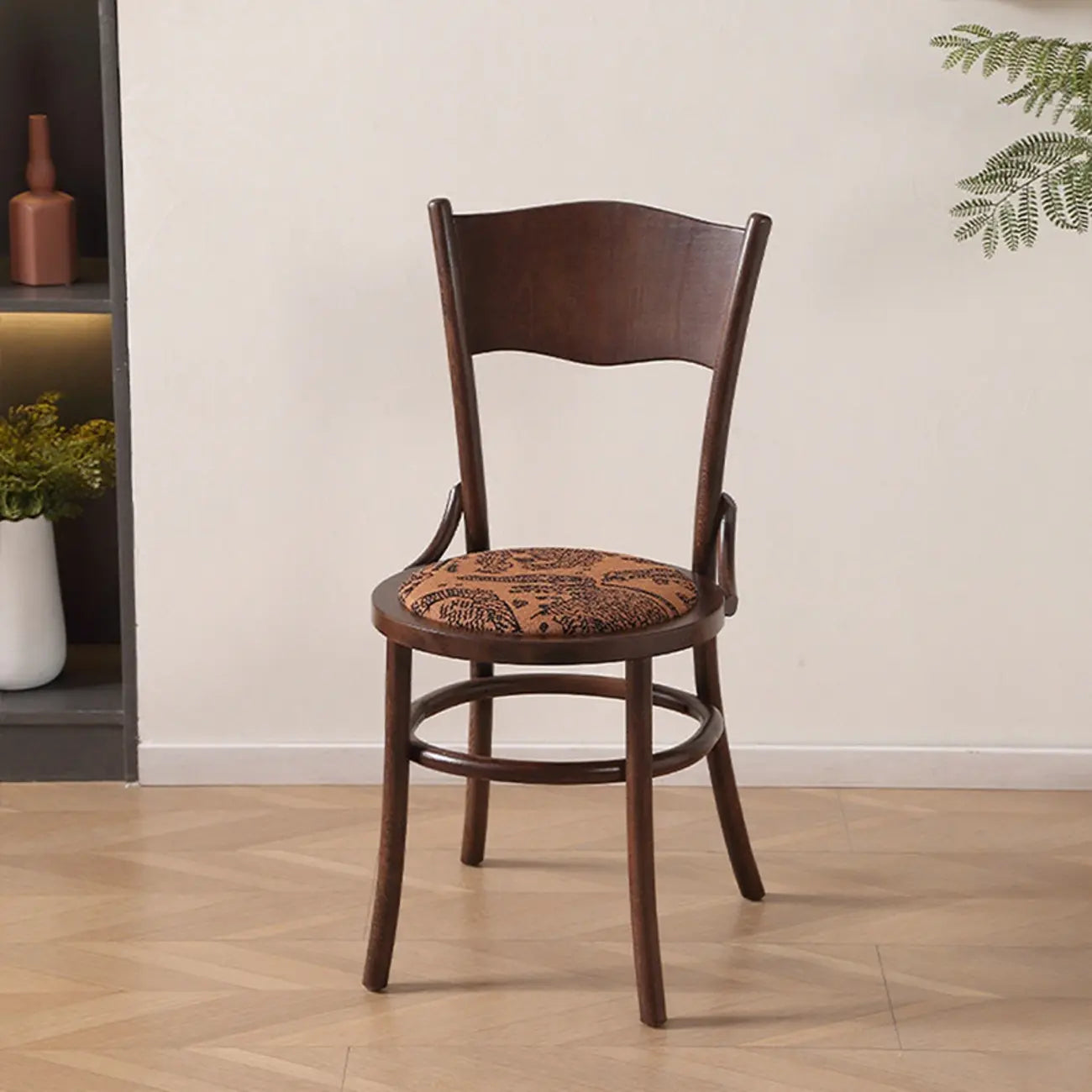 Mid-Century Modern Round Wood Dining Chair