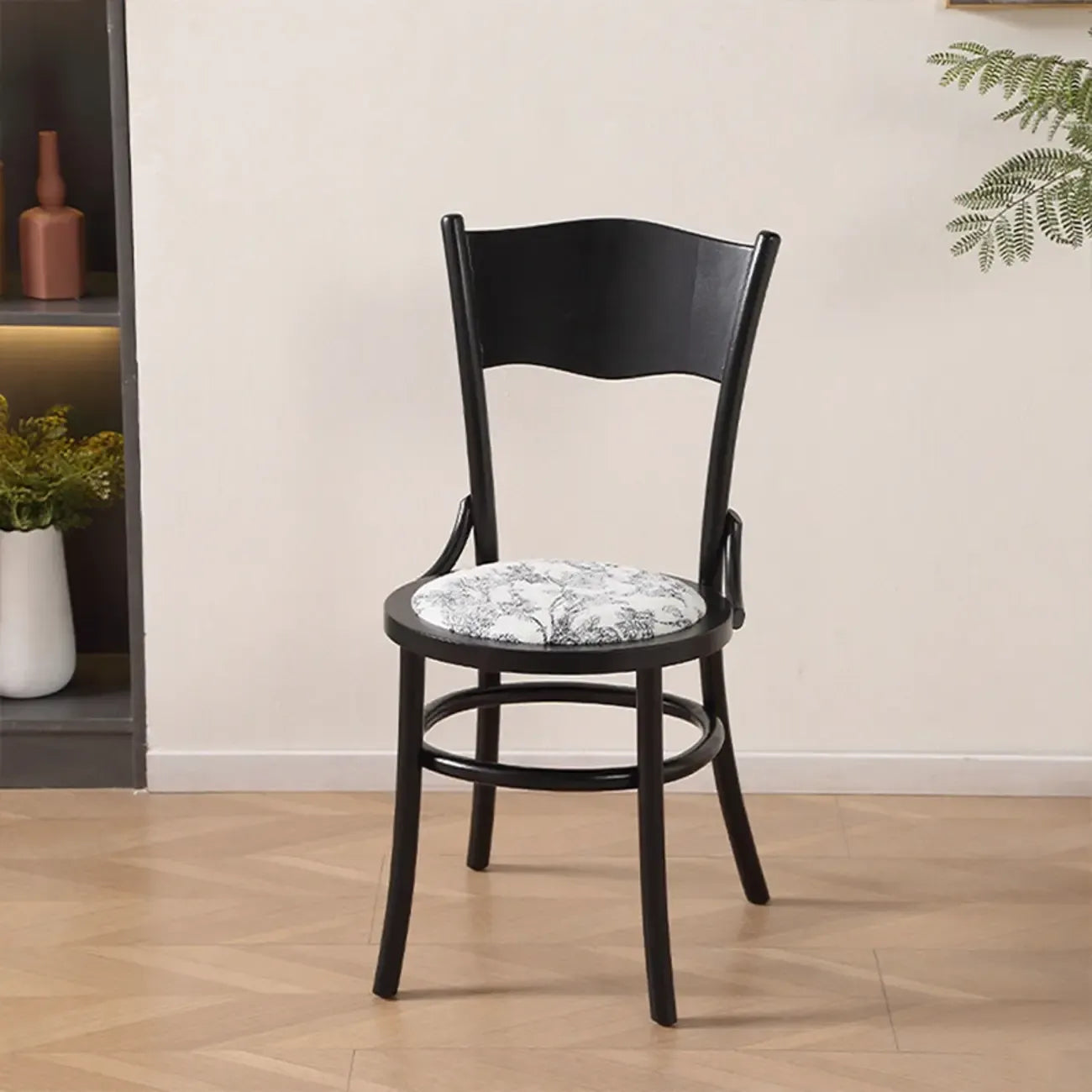 Mid-Century Modern Round Wood Dining Chair