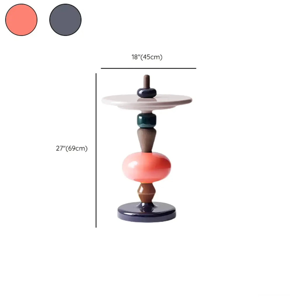 Colorful Round Fiberglass Stacked Accent Table