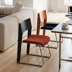 Modern Wood Velvet Open Back Armless Dining Chair Set of 2