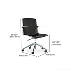 Modern Leather Adjustable Swivel Armrests Office Chair