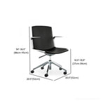 Modern Leather Adjustable Swivel Armrests Office Chair