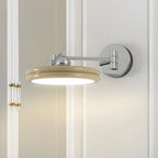 2-Layer Round Swing Arm LED Wall Light Fixture for Bedroom