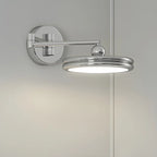 2-Layer Round Swing Arm LED Wall Light Fixture for Bedroom