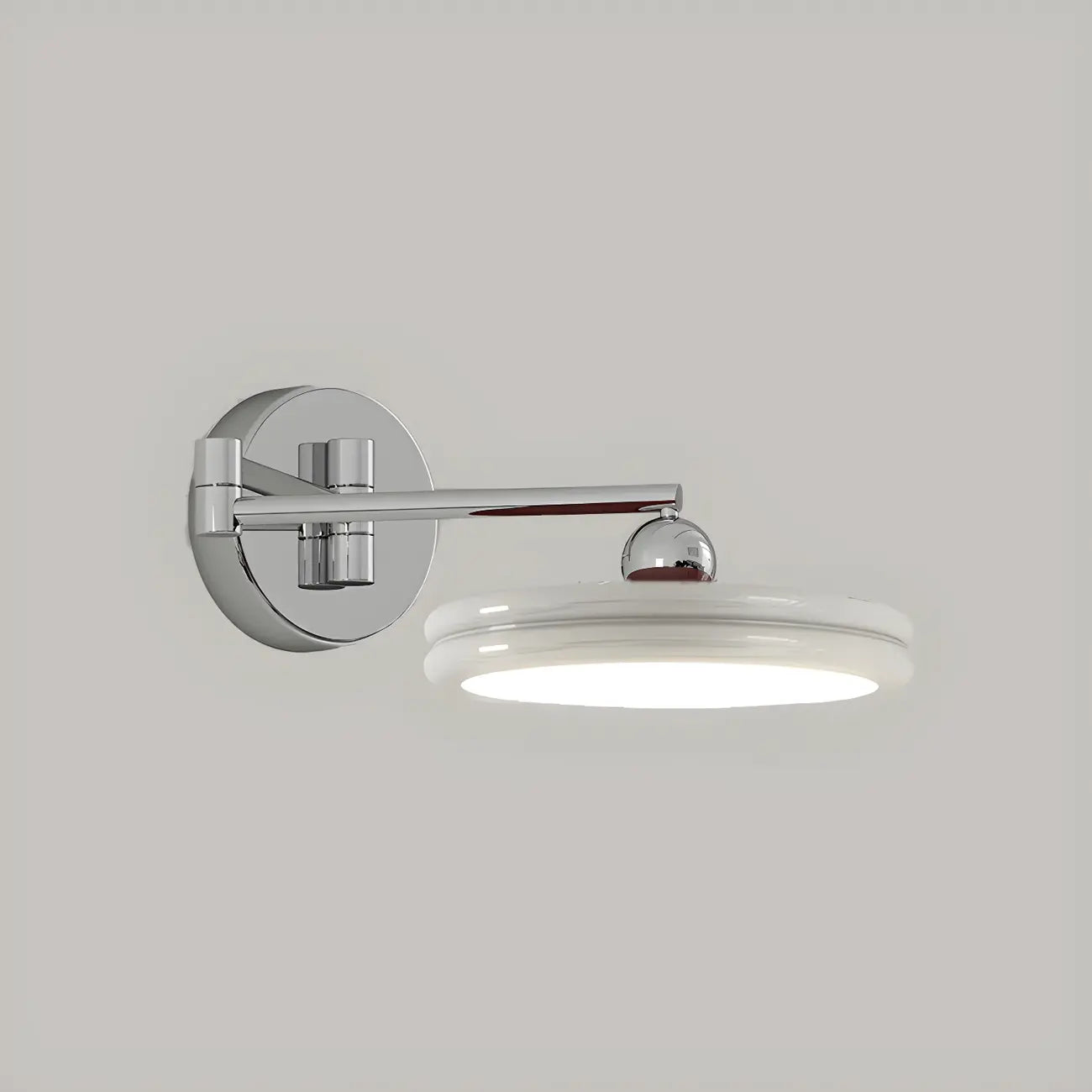 2-Layer Round Swing Arm LED Wall Light Fixture for Bedroom