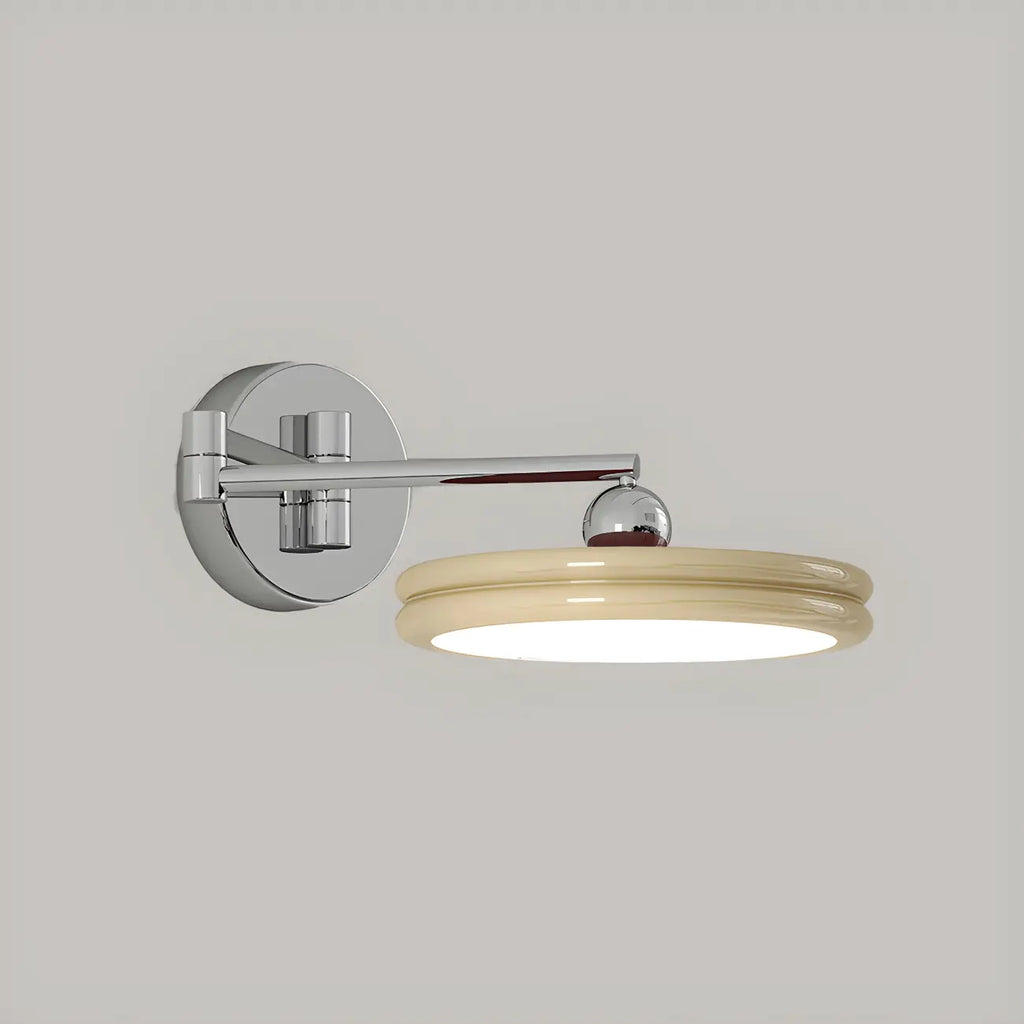 2-Layer Round Swing Arm LED Wall Light Fixture for Bedroom
