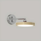 2-Layer Round Swing Arm LED Wall Light Fixture for Bedroom