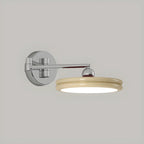 2-Layer Round Swing Arm LED Wall Light Fixture for Bedroom