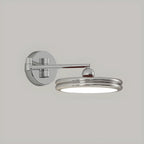 2-Layer Round Swing Arm LED Wall Light Fixture for Bedroom
