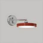 2-Layer Round Swing Arm LED Wall Light Fixture for Bedroom