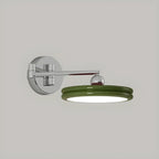 2-Layer Round Swing Arm LED Wall Light Fixture for Bedroom