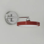 2-Layer Round Swing Arm LED Wall Light Fixture for Bedroom