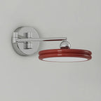 2-Layer Round Swing Arm LED Wall Light Fixture for Bedroom