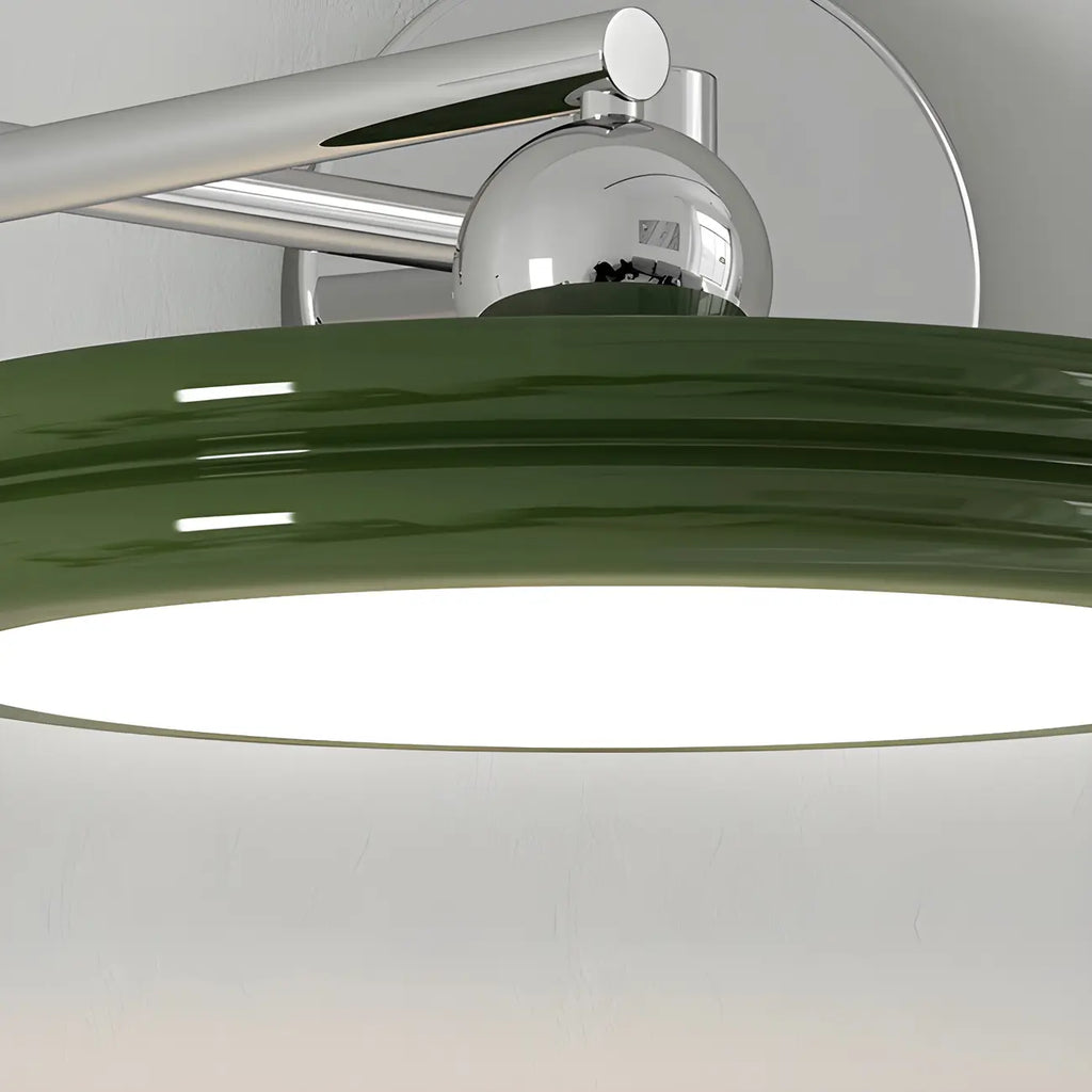 2-Layer Round Swing Arm LED Wall Light Fixture for Bedroom