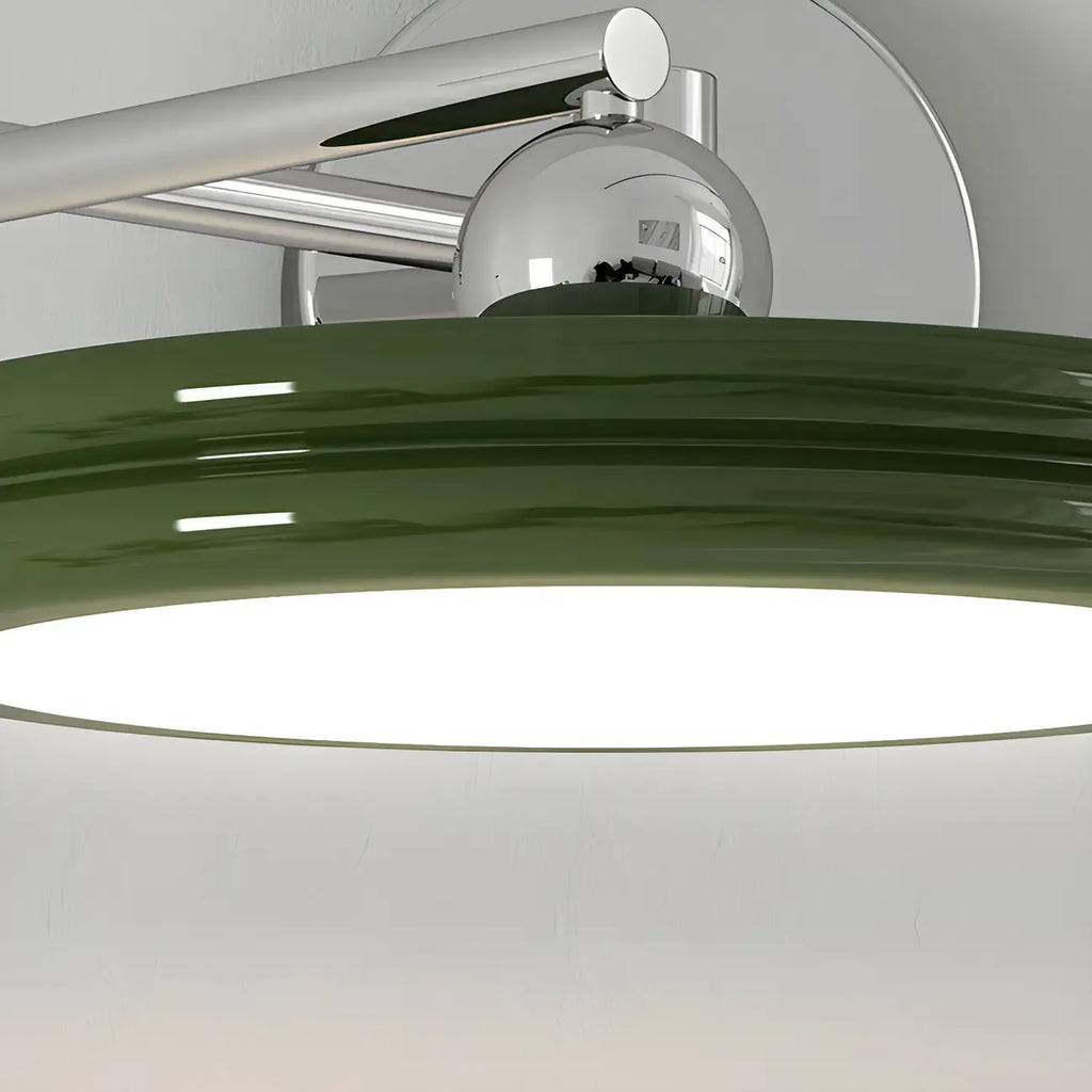 2-Layer Round Swing Arm LED Wall Light Fixture for Bedroom