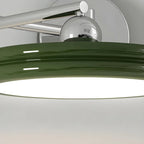 2-Layer Round Swing Arm LED Wall Light Fixture for Bedroom