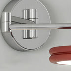2-Layer Round Swing Arm LED Wall Light Fixture for Bedroom