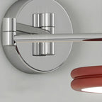 2-Layer Round Swing Arm LED Wall Light Fixture for Bedroom