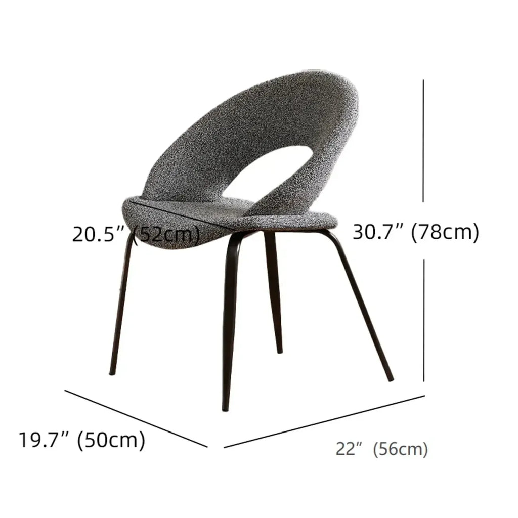 Mid Century Modern Linen Dining Chair with Steel Legs