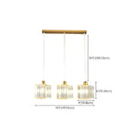 3-Light Gold Crystal Geometric Island Pendant Light for Kitchen