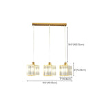 3-Light Gold Crystal Geometric Island Pendant Light for Kitchen