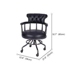 Black Chesterfield Office Chair in Antique Leather