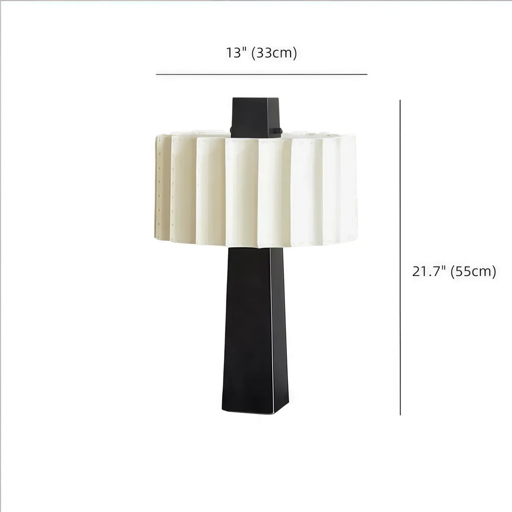 Modern Iron LED Table Lamp with Pleated Shade