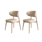 Modern Leather Wood Dining Chair Set of 2