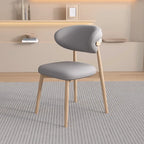 Modern Leather Wood Dining Chair Set of 2