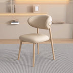 Modern Leather Wood Dining Chair Set of 2