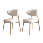 Modern Leather Wood Dining Chair Set of 2