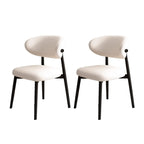 Modern Leather Wood Dining Chair Set of 2