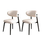 Modern Leather Wood Dining Chair Set of 2