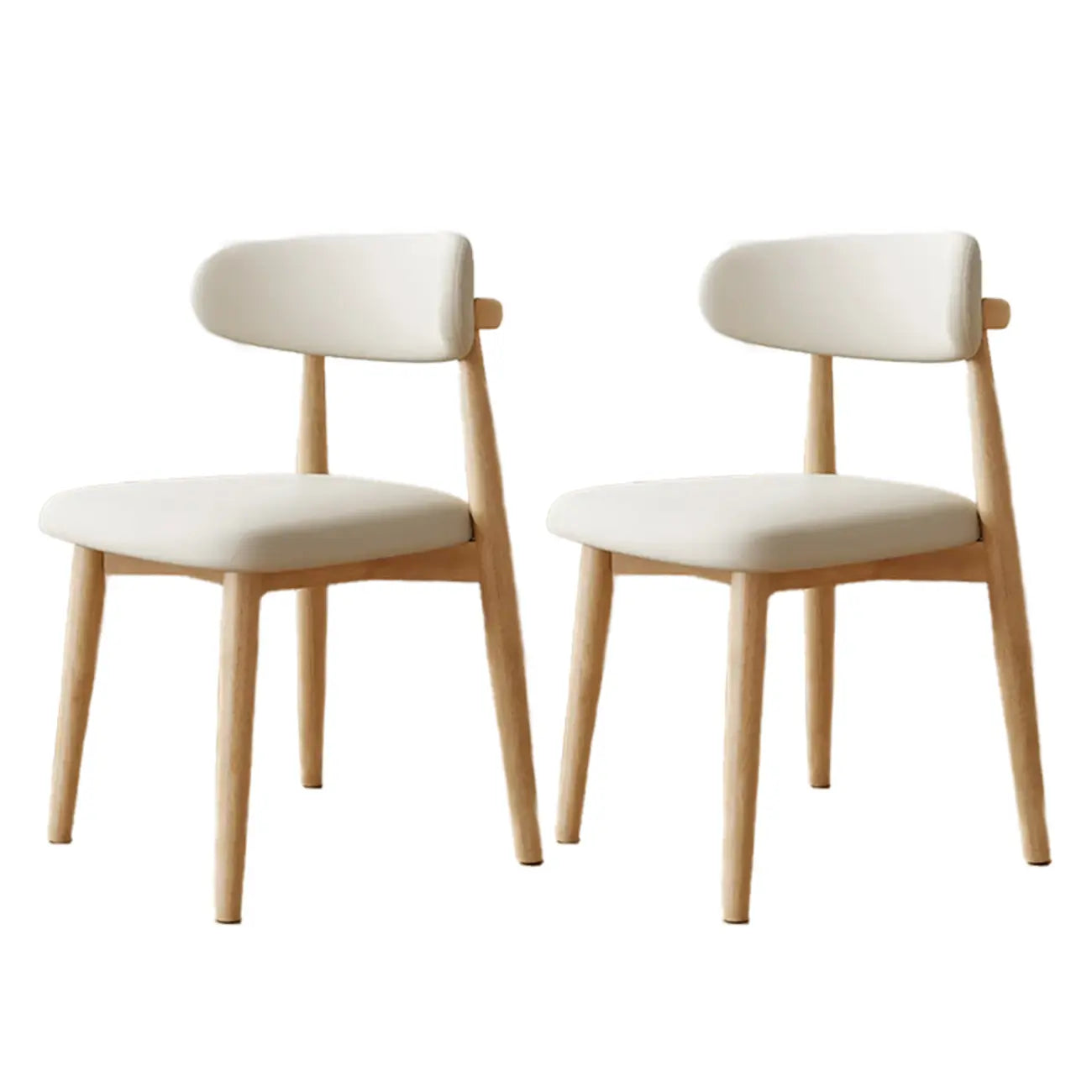Mid-Century Modern Wooden Dining Chair Set of 2