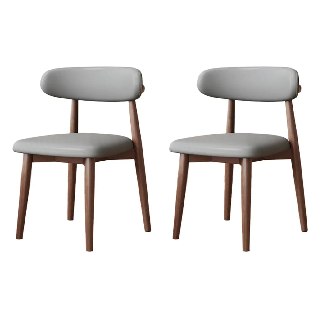 Mid-Century Modern Wooden Dining Chair Set of 2
