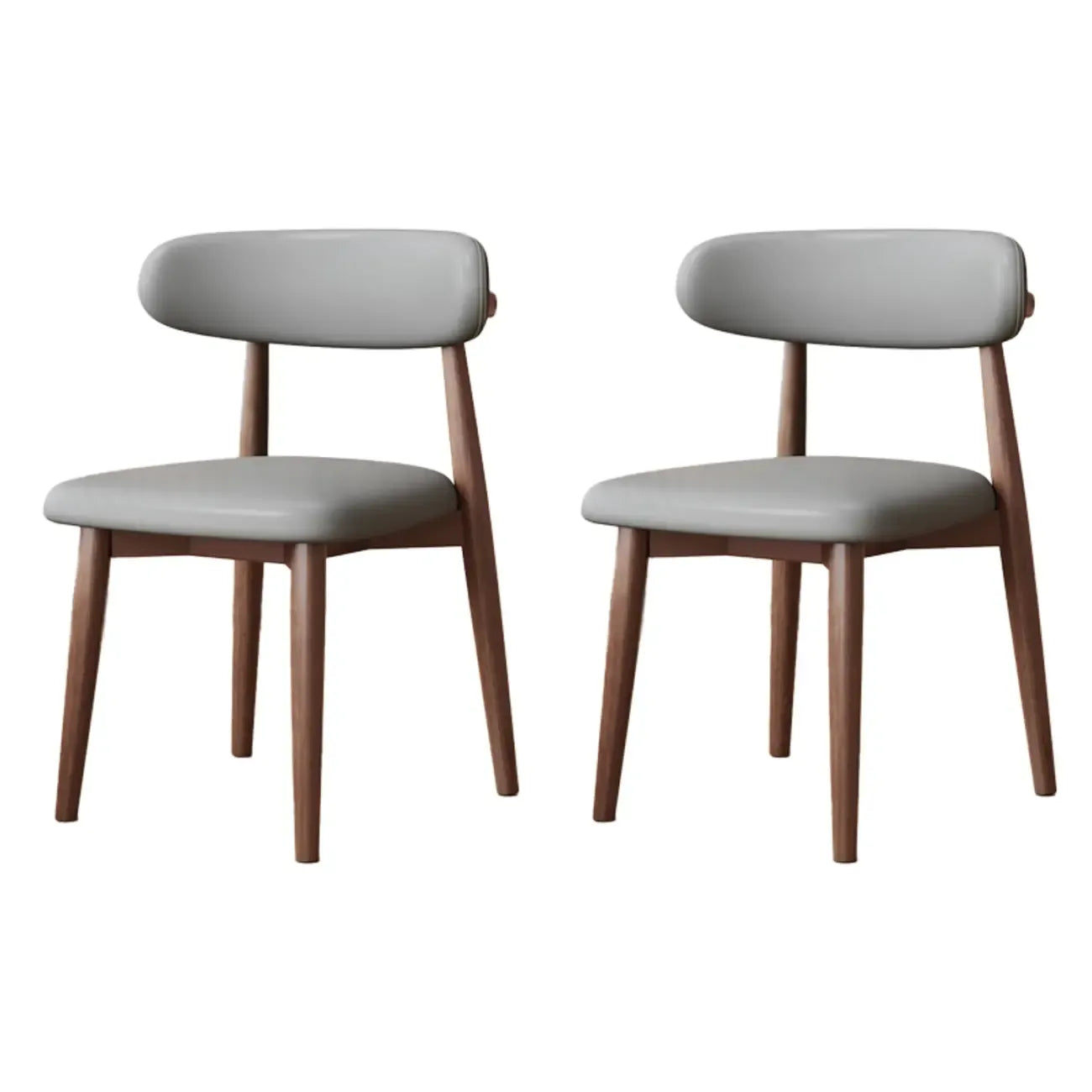 Mid-Century Modern Wooden Dining Chair Set of 2