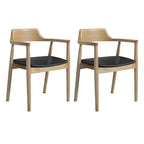 Mid Century Solid Wood Dining Chair Set of 2