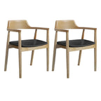 Mid Century Solid Wood Dining Chair Set of 2