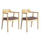 Mid Century Solid Wood Dining Chair Set of 2