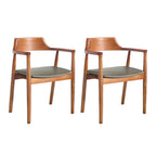 Mid Century Solid Wood Dining Chair Set of 2