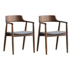 Mid Century Solid Wood Dining Chair Set of 2