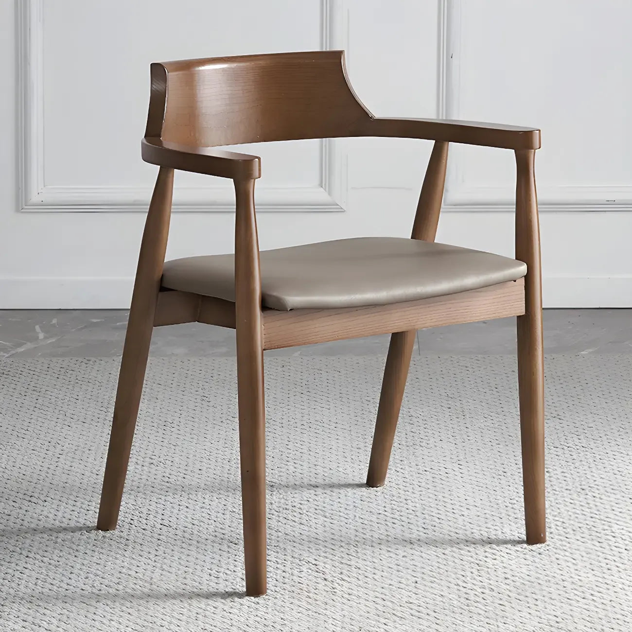 Mid Century Solid Wood Dining Chair Set of 2