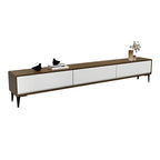 63 Modern Brown Rectangle 3-Drawer Pine Wood TV Stand