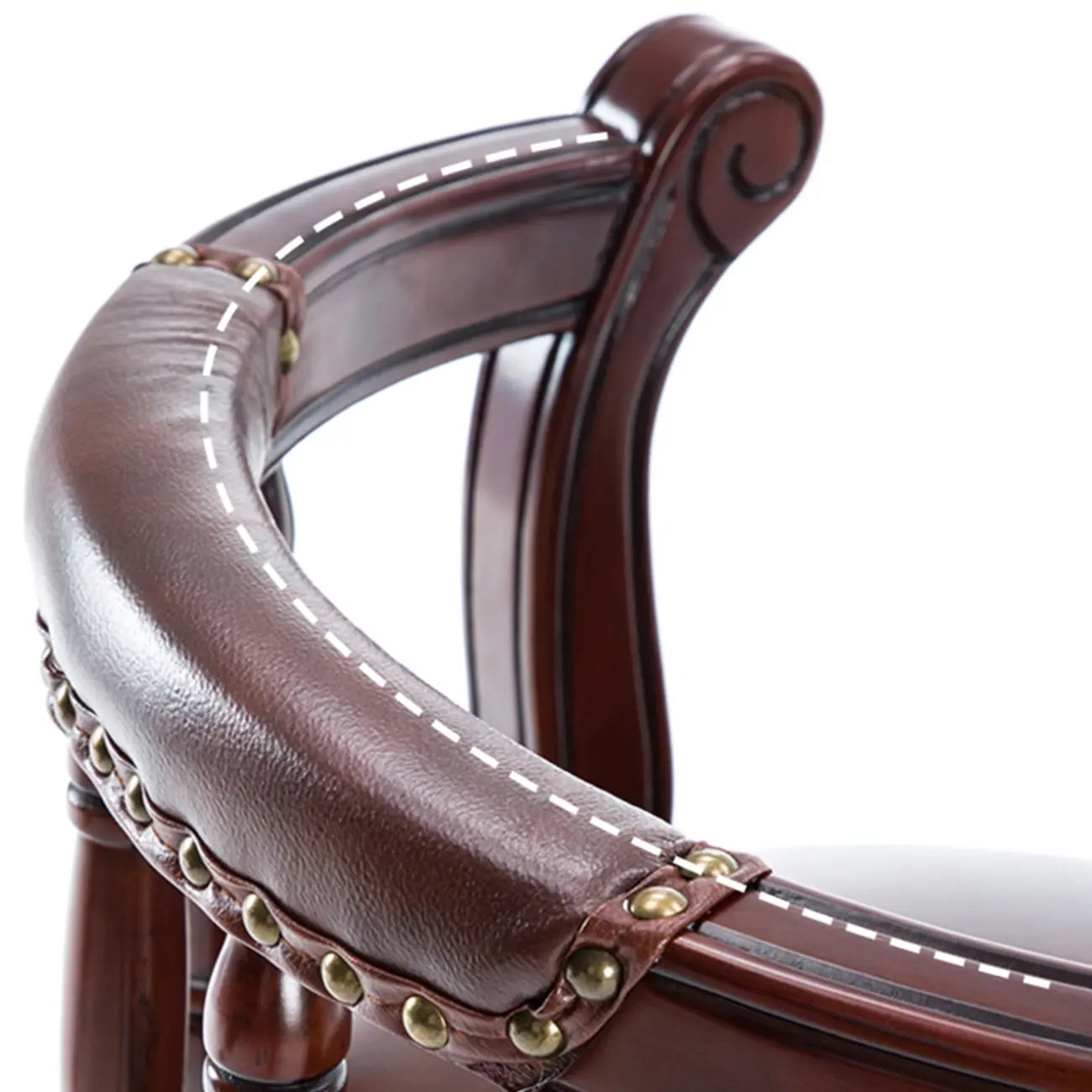 Swivel Counter Height Bar Stools in Genuine Leather & Walnut Solid Wood