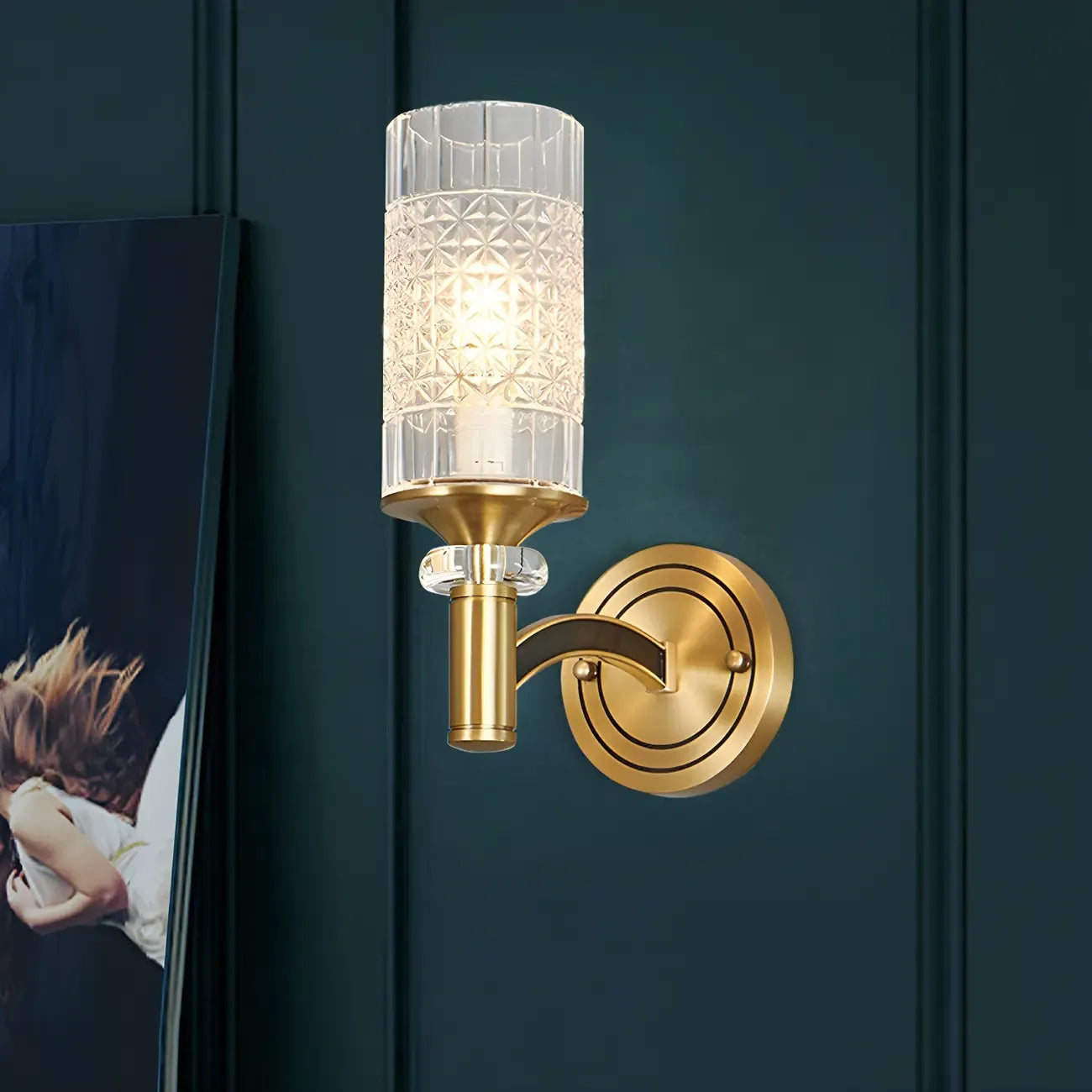 5 to 9 Inch Vintage Wall Sconce with Crystal Shade for Home