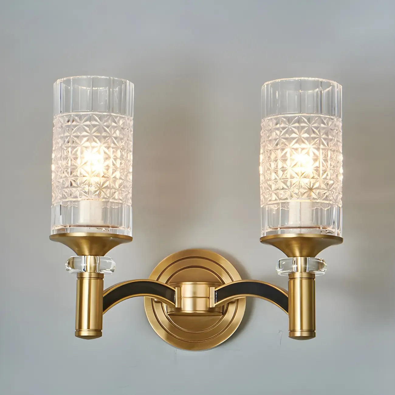 5 to 9 Inch Vintage Wall Sconce with Crystal Shade for Home