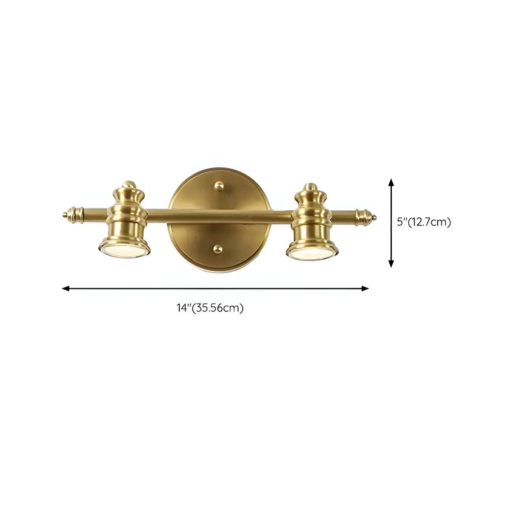Elegant Metal Gold Vanity Light with Copper Shade for Bathroom